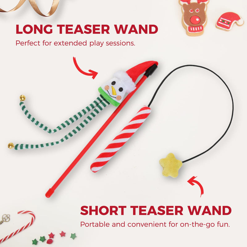 PETEPELA Christmas Cat Toys, 10 Pcs Cat Feather Mice Catnip Toys Set, Cat Gifts for Christmas, Interactive Cat Christmas Stocking Ball Toys, Crinkle Balls, Mice Toys for Indoor Cats & Kittens - BeesActive Australia