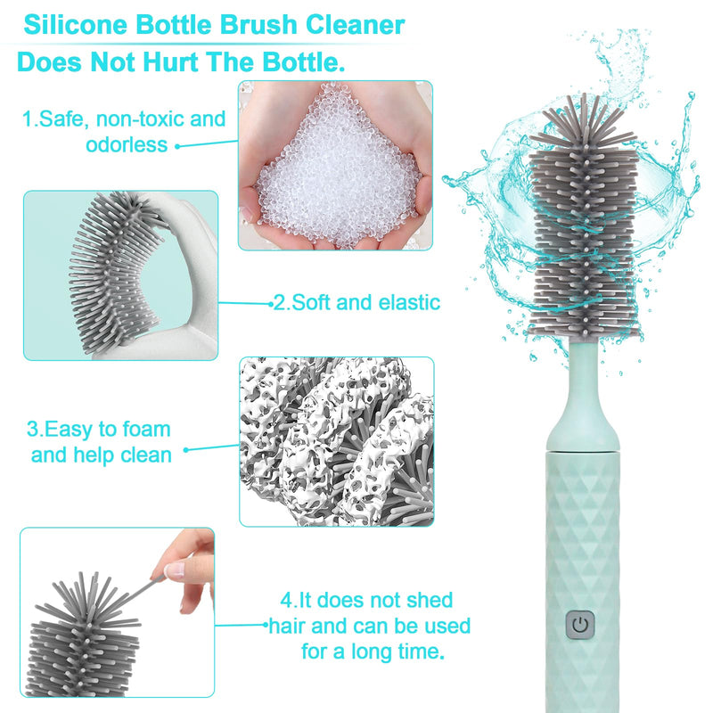 Electric Cleaning Brush Set 4 Piece Multi-Purpose Cleaner Brushes,360° high-Speed Rotation Cleaning,1500mAh,Waterproof IPX65,Perfect Household Cleaning Brushes(Blue) Blue - BeesActive Australia