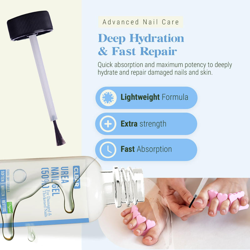 Urea 50% Nail Gel - Softens Cracked Heel Calluses & Thick Toenails - Repairs Damaged, Yellow, Discolored Nails – Highly Effective & Quick-Dry Fingernails & Toenail Treatment Blue Urea 50 - BeesActive Australia