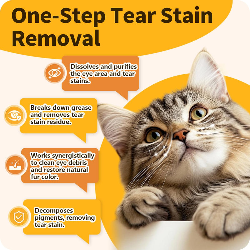Tear Gland Essence Oral Solution for Tear Stain Remove, Reduce Tear Production, Relieve Redness & Swelling, Alleviate Allergy-induced, Improve Tear Gland Function for Cat & Dog (1 Bottle) 1 Bottle