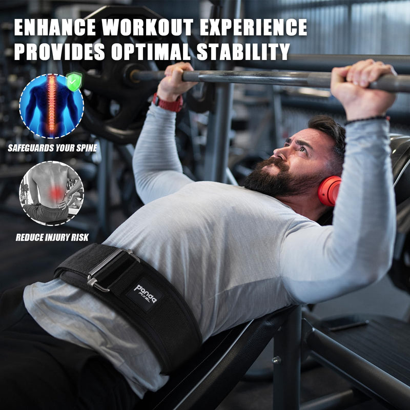 Weight Lifting Belt, PIXEL PANDA Self-Locking Weightlifting Belt, Weight Lifting belts, Premium Gym Belt for Men and Women, Professional Powerlifting Belt for Workout Fitness Squats Deadlifts Bodybuilding Medium (29-34"/75-88CM) Black - BeesActive Australia