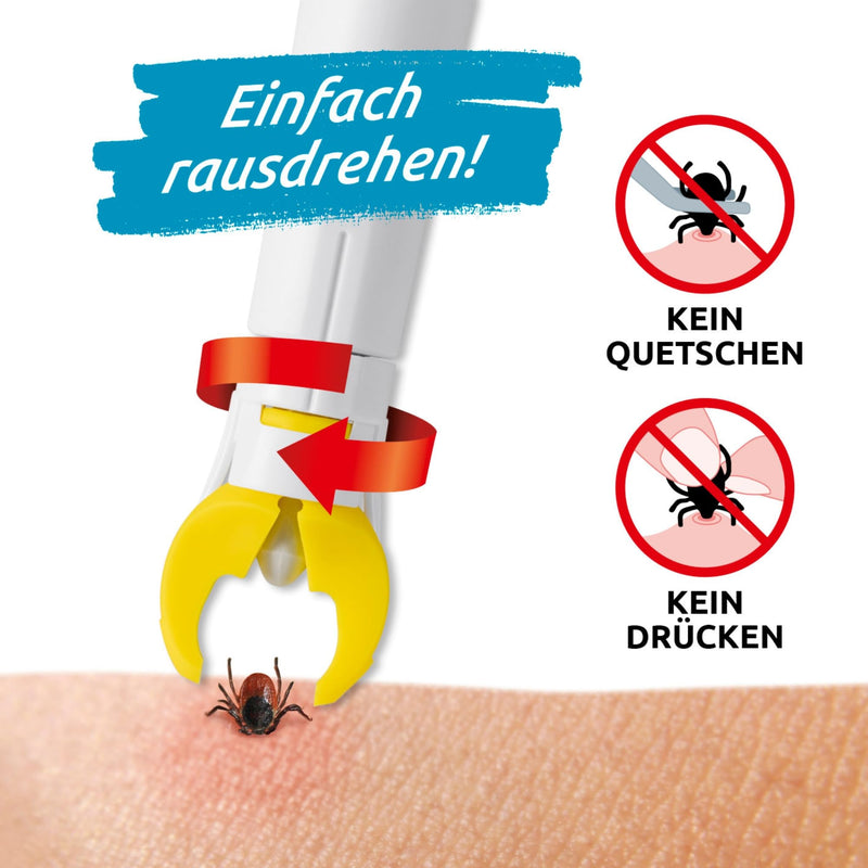 tickSAFE tick gripper with rotating gripper head for use on humans | The better alternative to tick tweezers - no squeezing, pulling or pressing - just gently unscrew 1 piece - BeesActive Australia
