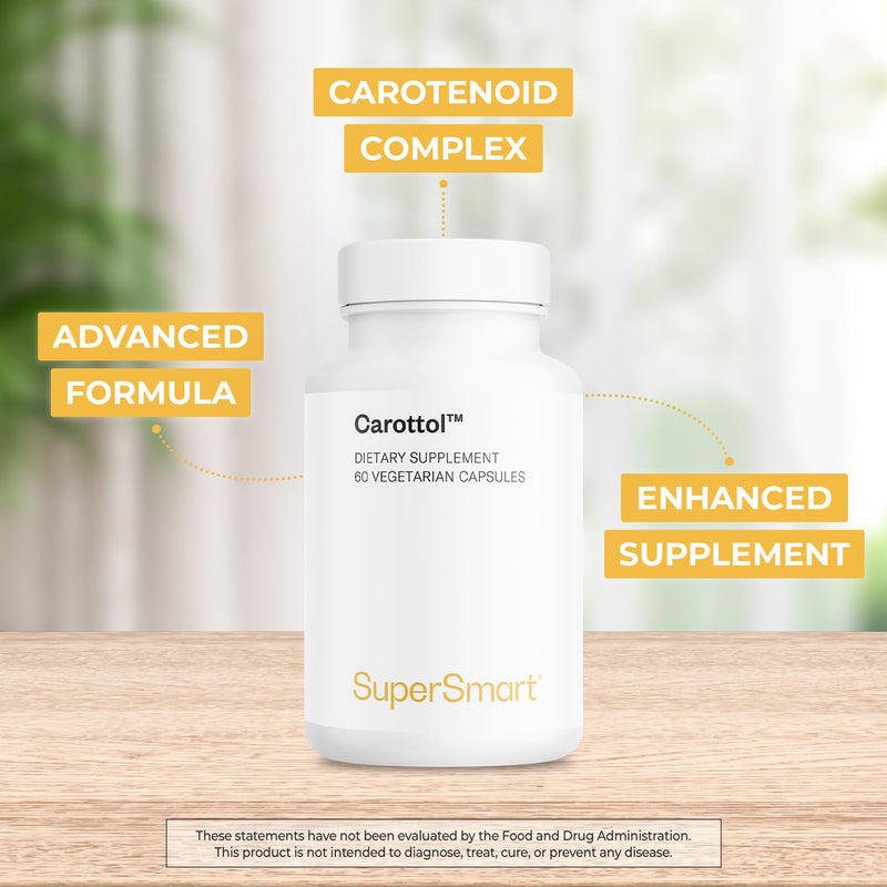 Supersmart - Carottol - Carotenoid Complex Supplement - with Beta Carotene, Lycopene, Lutein & Zeaxanthin | Non-GMO & Gluten Free - 60 Vegetarian Capsules