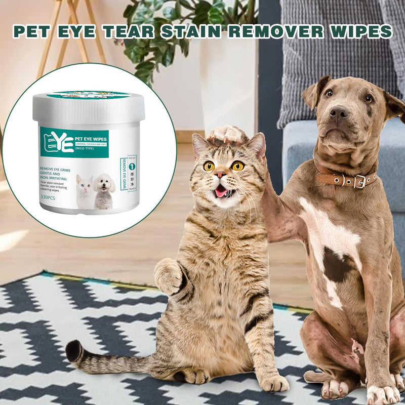 Eye care dog, eye pads dog, eye care finger pads for dogs, eye cleaner for dogs, tear stain remover dog, 130 pieces eye cleaning pads, gentle odorless harmless dog eye wipes - BeesActive Australia