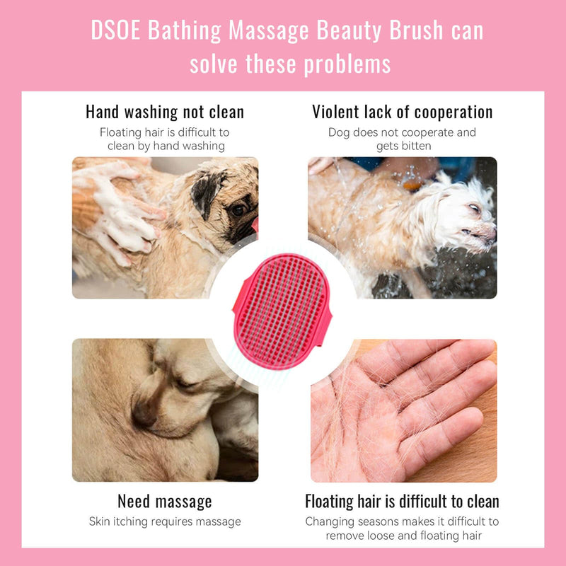 Dog bath brush DSOE dog shmpoo brush massage brush of dog cleaning and beauty set 2 pcs (Tapered brush head, Blue + Green) Tapered brush head - BeesActive Australia