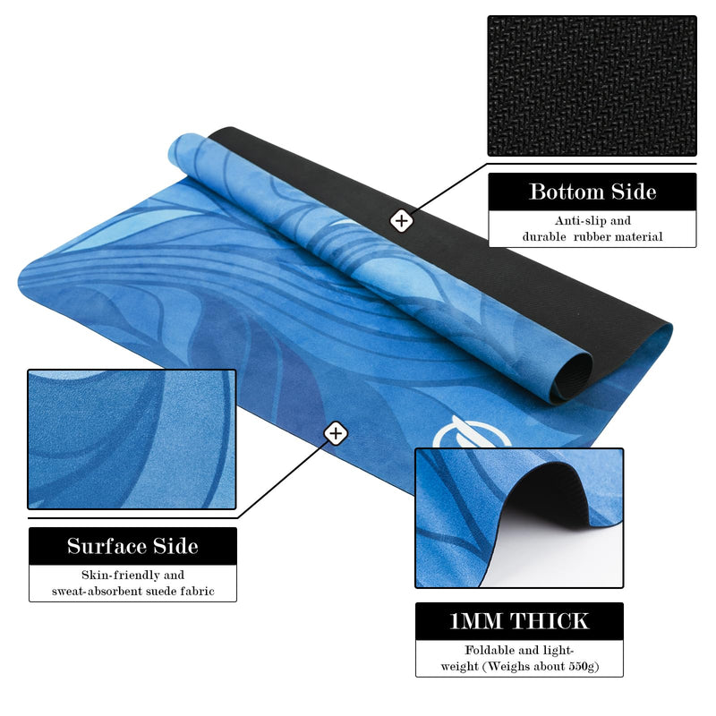 Pilates Reformer Machine Mat, Non Slip Pilates Reformer Cover Lightweight Foldable Washable Pilates Reformer Mat for Gym Fitness, Blue