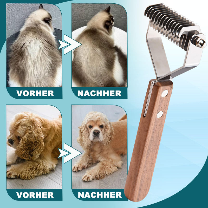 onebarleycorn Coat King the trimming harrow, dog brush and cat brush undercoat trimming knife undercoat brush dog brush for dogs and cats 14 blades (S: 184 x 62 mm) 14 blades - BeesActive Australia