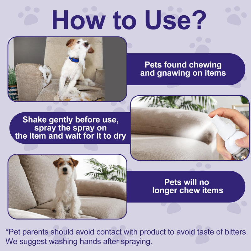 No Chew Spray for Dogs. 175ML Bitter Apple Spray for Dogs to Stop Chewing. Effective Anti Scratch Furniture Protector. Anti Chew Spray for Dogs Puppies. Alcohol Free & Non-Toxic, Indoor & Outdoor Use - BeesActive Australia