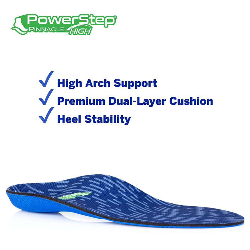 PowerStep High Insoles | High Arch Pain Relief Orthotic, Supination Inserts Men's 10-10.5 / Women's 12 Factory