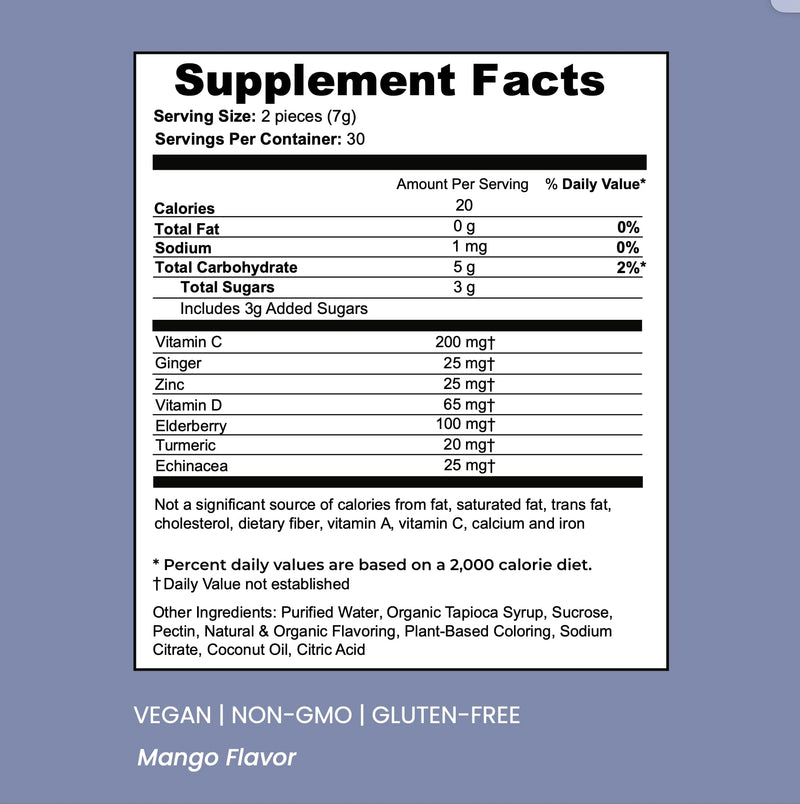 SOULBELLY Super Immunity Remedy Vitamin Gummies for Immune Support | Vegan | Gluten-Free | Non-GMO | 60 Count
