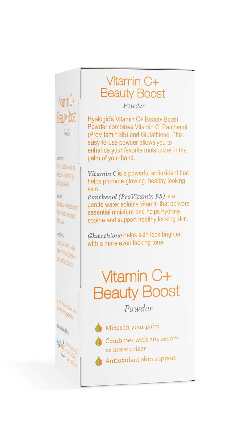 Hyalogic Vitamin C+ Beauty Powder - Beauty Boost Powder for Face, Mix with Moisturizer or Serum, Skin Hydration & Collagen Support, 6g