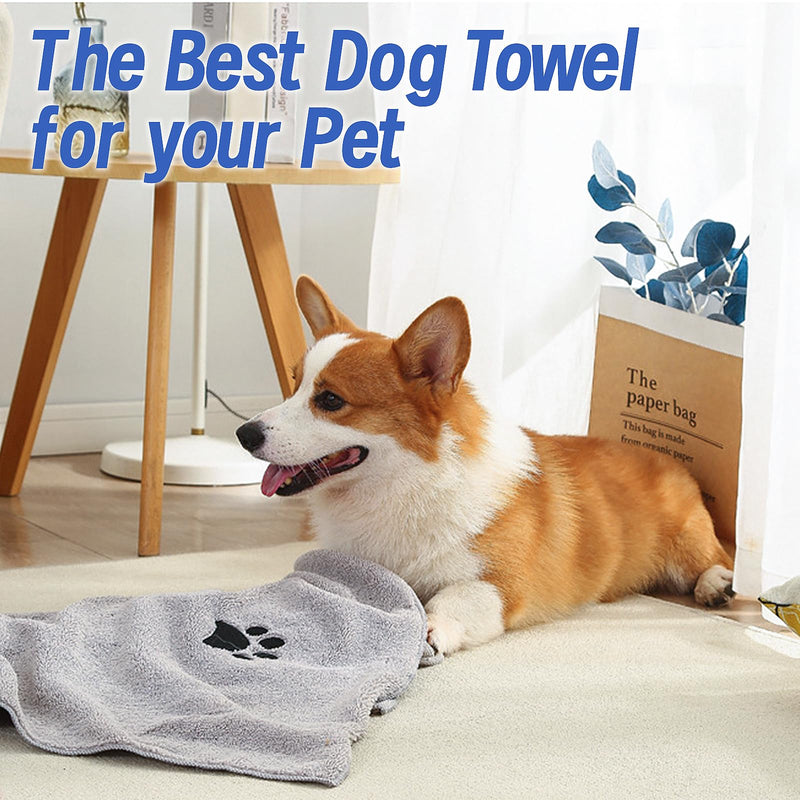 QYRDBGY Dog Towel, Pack of 3 Dog Towels 75 x 35 cm Microfibre Dog Towel Extra Absorbent Dog Towels for Small Medium Large Dogs or Other Pets - BeesActive Australia