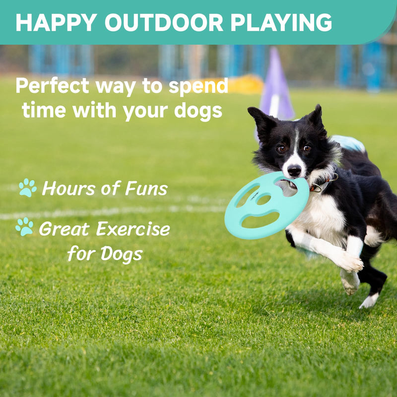 Dog Flying Disc Toy, 7.0 inch Natural Rubber Dog Toy Outdoor Dog Flying Discs Interactive Dog Fetch Toy Durable and Soft Flyer Toy for Playing, Mint Green - BeesActive Australia