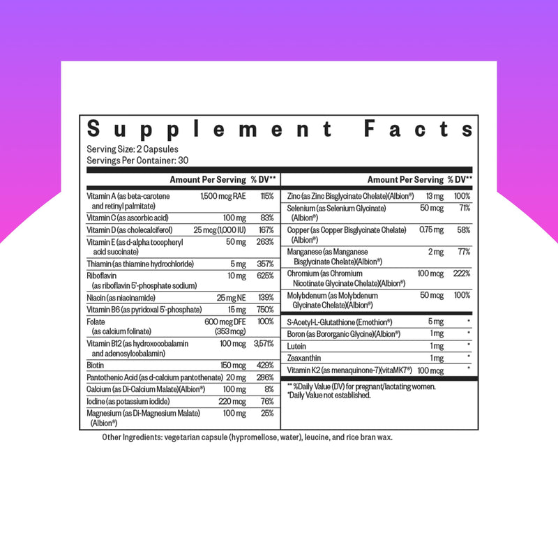 Seeking Health Prenatal Essentials MF - Brain Development & Methylation Support - Methyl-Free Vegetarian Capsules with Selenium, Vitamin B6, Zinc & Vitamin B12-60 Capsules