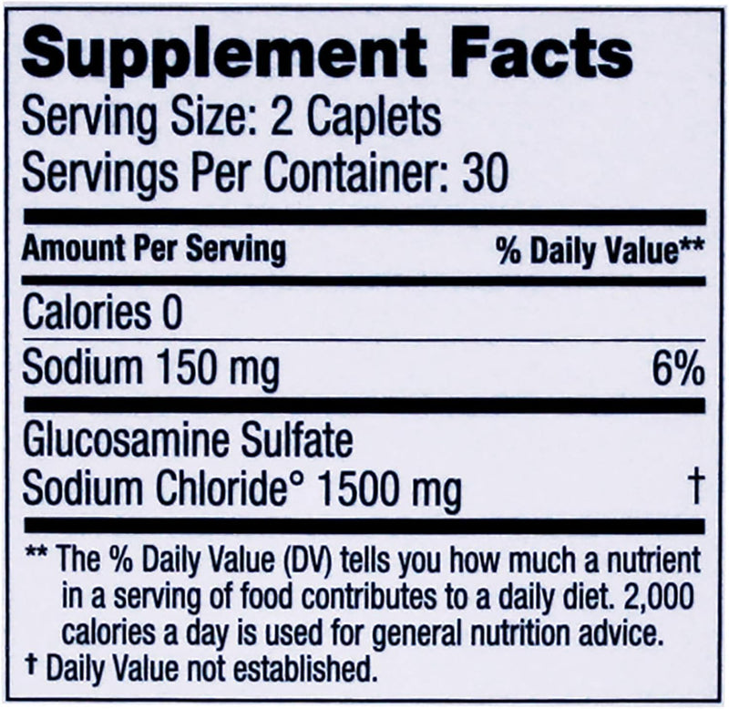 Dona Crystalline Glucosamine Sulfate, 1500 Mg, Joint Supplement Pills for Knee Comfort & Joint Health Support, 1500 Mg, 60 Count