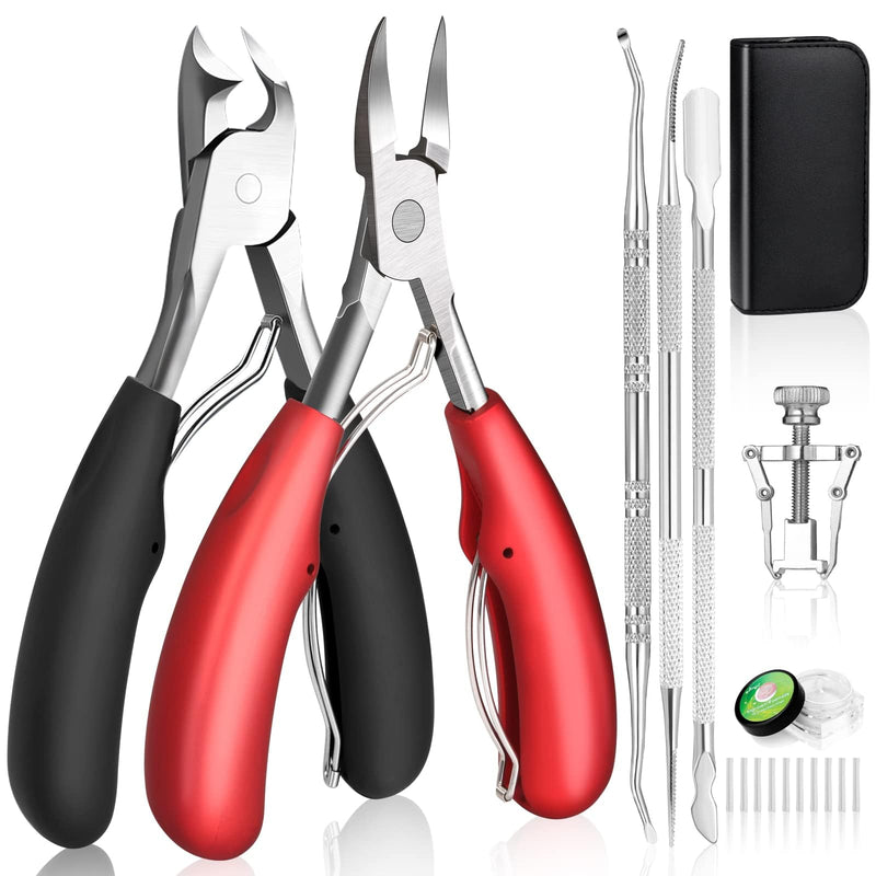 Modacraft 8 PCS Podiatrist Toenail Clippers, Professional Heavy Duty Ingrown & Thick Toe Nail Clippers for Men & Seniors, Pedicure Tools kit with Nail Cutter Super Sharp Curved Blade Manicure Tools Heavy Duty Set - BeesActive Australia
