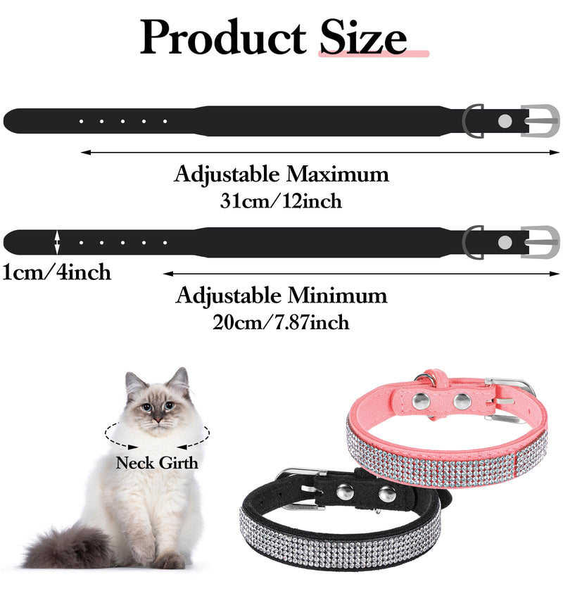 Rhinestones Cat Collar, Rhinestones Cat Dog Collar Soft Safe Adjustable Collar Bling Diamante with Bells, for Small Dogs and Cats - BeesActive Australia