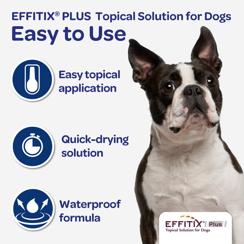 EFFITIX Plus Topical Solution for Dogs - Waterproof Flea and Tick Treatment for Small Dogs (11-22.9lbs) 3 Doses by Virbac