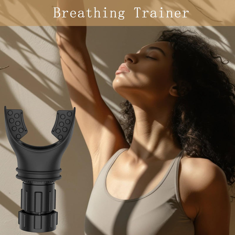 Breathing Trainer, Adjustable Exercise Device, Variable Settings - Adjustable to Different Fitness Needs, for Oral and Muscular Exercise(Black) Black - BeesActive Australia