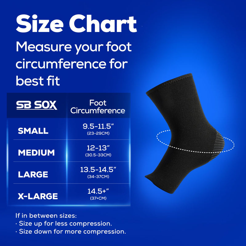 SB SOX Ankle Brace for Men & Women (1 Pair) - Ankle Support Stabilizer for Sprained Ankle, Sports, Achilles Tendonitis - Compression Ankle Sleeve Solid - Black Medium