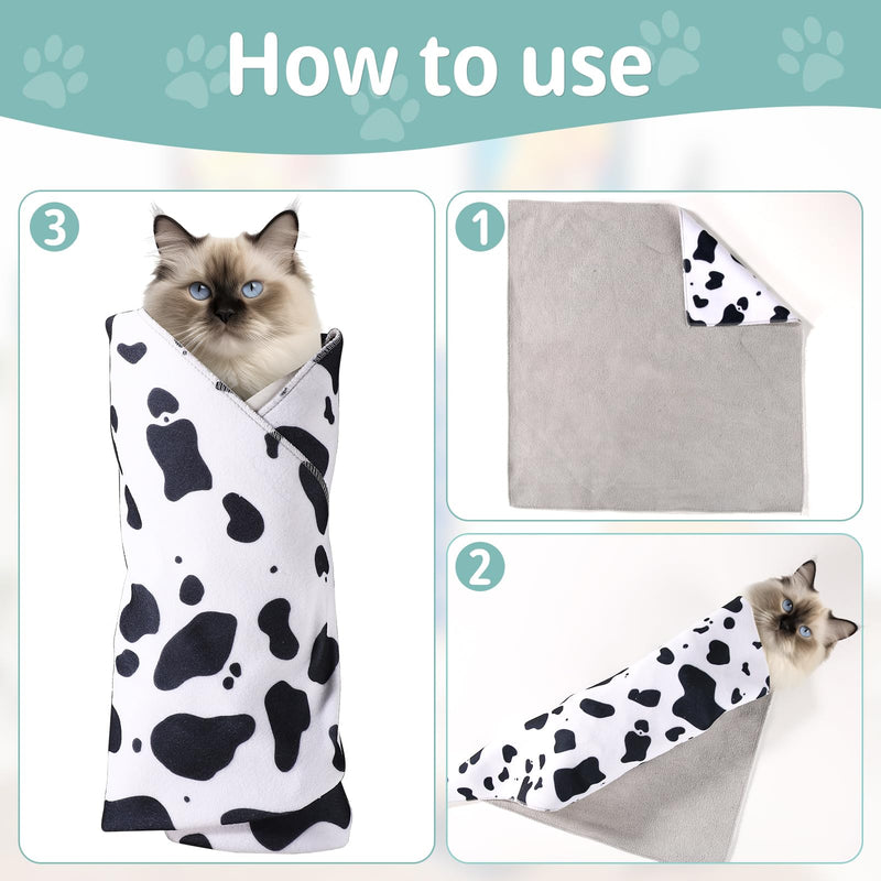 Gosknor Cat Care Wrap, 55x55cm Soft Self-Adhesive Bondage Cloth Made of Cat Towel Bite and Scratch Protection Wrap Cloth for Cats for Claw Trimming for Medication - BeesActive Australia