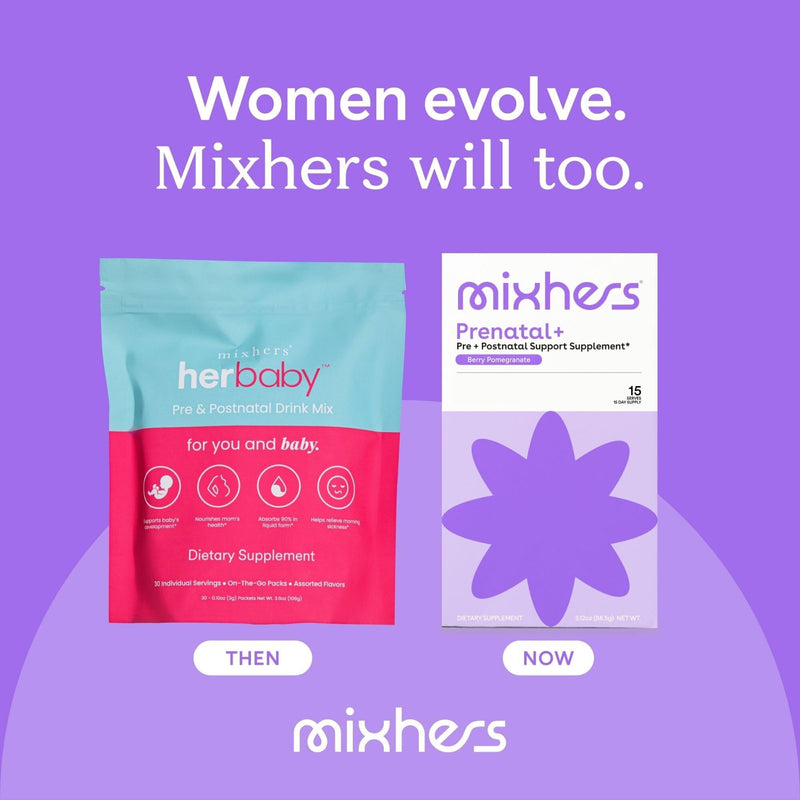 MIXHERS Prenatal + Postnatal Vitamins Drink Mix | Berry Pomegranate | 15pk | Formulated with Vitamins A, C, D, E & K | Methylated folate | 15 sugar-free berry stick packets 1.74 Ounce (Pack of 1)