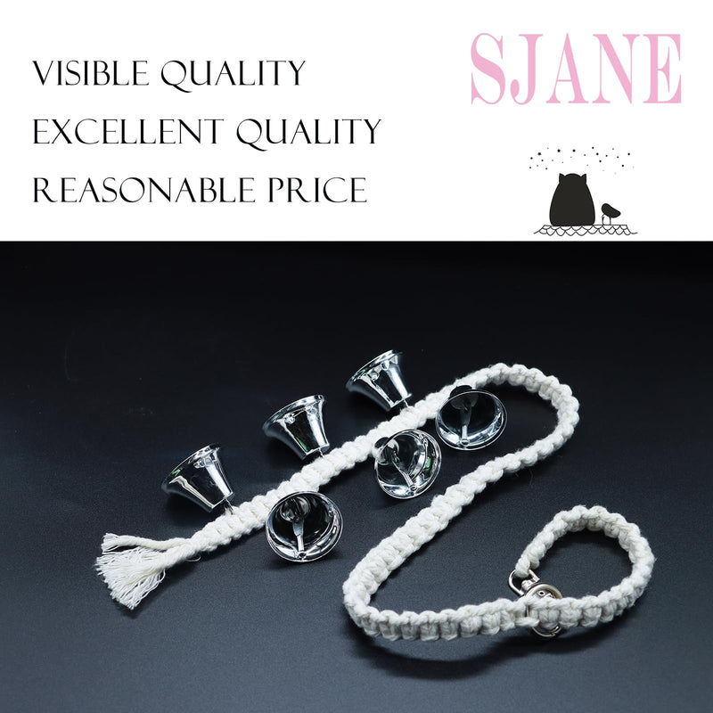 Dog Bell for Door Potty Training | Hanging Doorbells | Puppies to Ring to Go Outside | Set of 2 Adjustable Length with 6 Extra-Loud Jingle Bells | Quality Handmade Braided Rope (Silver) Silver - BeesActive Australia