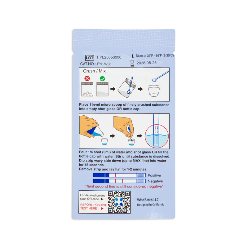 WiseBatch Fentanyl Test Strip + MicroScoop and Instructions, Pack of Ten (10) ‚Äì #1 Most Trusted Fentanyl Test Strip on Market ‚Äì ¬±99% Accurate ‚Äì Results in <2 Mins ‚Äì Prevent Overdoses 1 Count (Pack of 10)