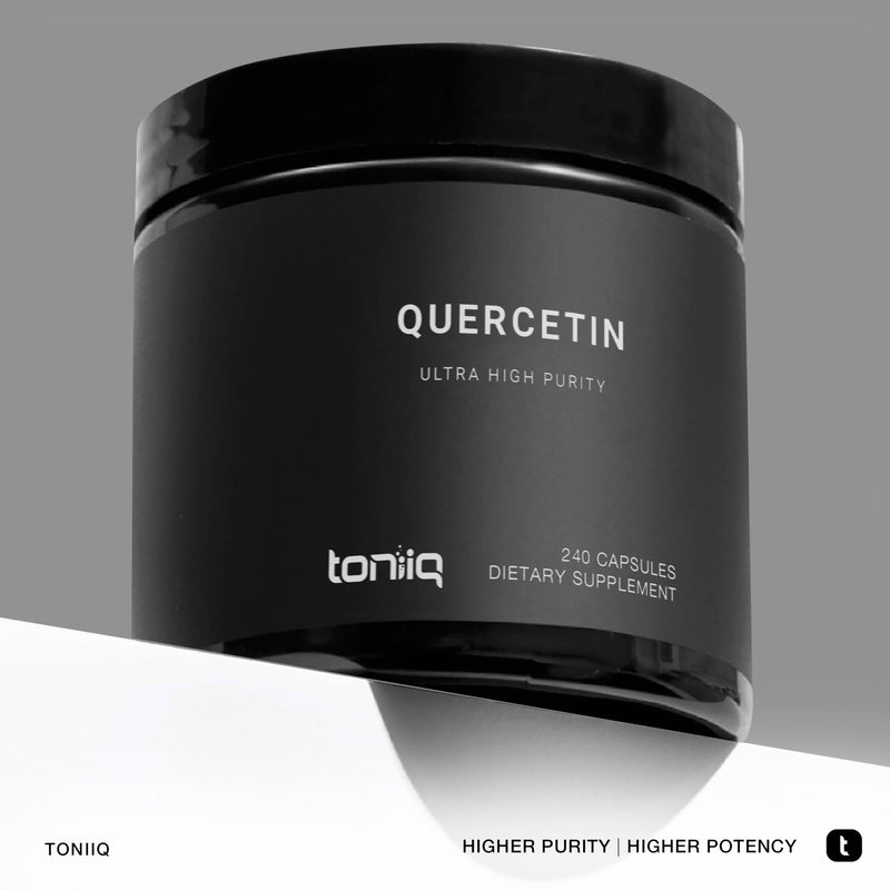 Toniiq Ultra High Purity Quercetin Capsules – 95%+ | Highly Purified and Bioavailable - 1000mg Per Serving - 240 Capsules Quercetin Supplement 240 Count (Pack of 1)