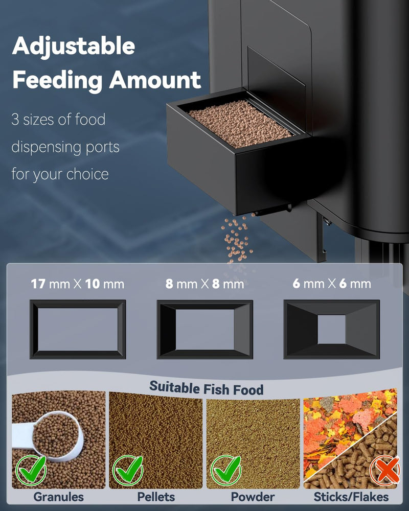 Pawfly Automatic Fish Feeder for Aquarium Auto Vacation Timer Fish Feeder for Fish Tank 320 ml Adjustable Fish Food Dispenser for Powder Pellets and Granules, Battery Operated (Included) - BeesActive Australia
