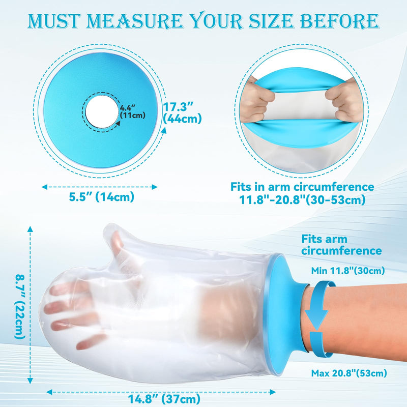 Asunby Waterproof Hand Cast Covers for Shower Adult Bath Watertight Wrist Wound Protector Resuable Bandage Sleeve Bags for Broken Hand, Wrist, Fingers, After Surgery Burns Adult/Kids Hand - BeesActive Australia