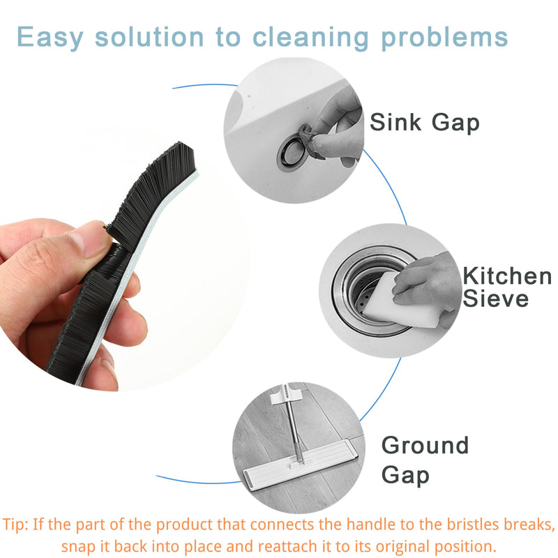 3Pcs Crevice Cleaning Brush Hard Bristle Crevice Cleaning Brush New Multifunctional Corners Cleaning Brush Tool Thin Gap Brush Grout Cleaner Brush Bathroom Kitchens Black1 - BeesActive Australia