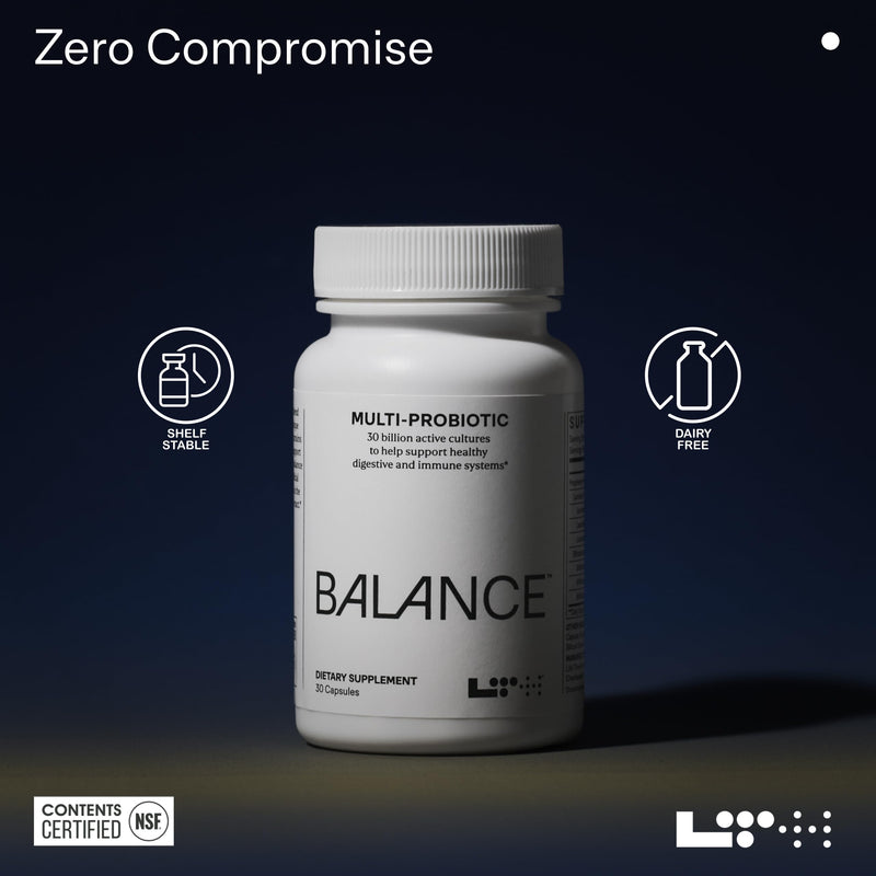 LTH Balance Multi Pro 30B Probiotic - Trusted by Life Time Members - 30 Billion CFUs - Dairy-Free & Shelf-Stable Supplement - Gut & Immune Support - 30 Capsules (30 Servings)