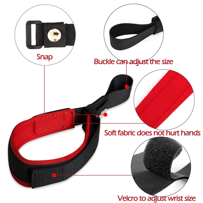 Hands Free Dog Leash Wrist Safety Strap, 2 Pack Soft Comfortable Diving Fabric Dog Leash Wrist Strap for Safe Walking (Blue & Red) Blue & Red