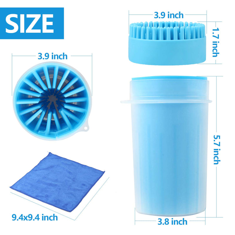 SONEER Paw Cleaner for Dogs, Portable Dog Paw Cleaner, Silicone Pet Paw Cleaner with Towel for Cats and Dogs Paw Washer (10 * 17CM) M - BeesActive Australia