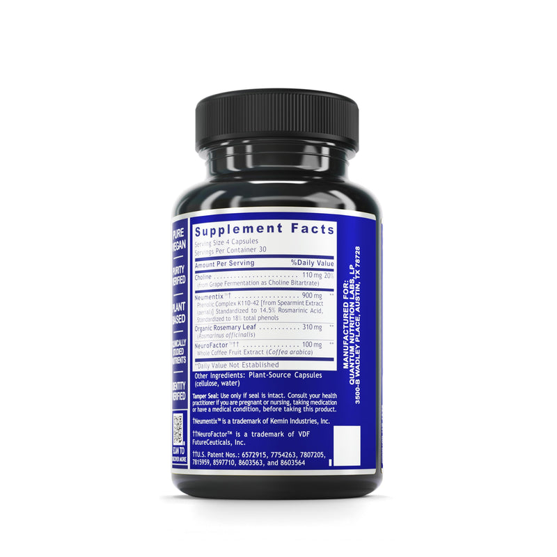 Quantum Nutrition Labs Brain Prodigy - Brain Supplements for Memory and Focus, Focus Supplement, Vitamin for Concentration and Memory Support for Adults, for Men and Women - 120 Vegetarian Capsules