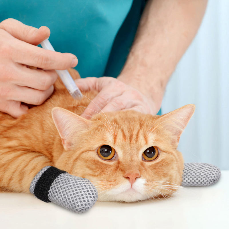 UKCOCO Anti-scratch Shoes for Cats - Adjustable Cat Shoes for Scratching Polyester Cat Paw Protector Cat Anti-slip Sock Shoes for Body Control Nail Trimming - BeesActive Australia