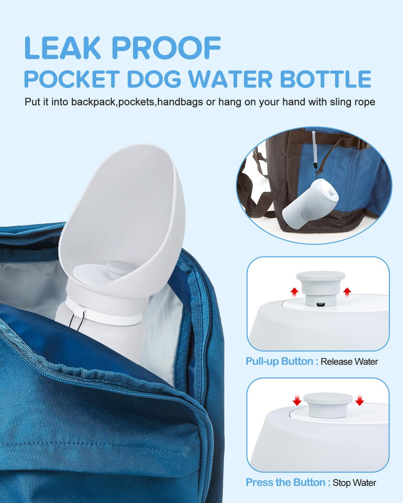 Dog Water Bottle,Leak Proof Portable Travel Pet Water Bottle, Foldable Lightweight Dog Water Dispenser Drinking Bowl for Dogs,Puppy,Pets, On The Go for Outdoor Walking,Hiking,Travel (19oz) - BeesActive Australia