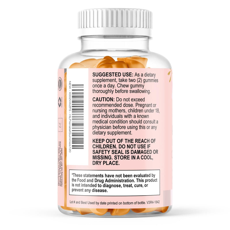 Prenatal Vitamins for Women – Complete Pregnancy Multivitamin - Folic Acid, Omega 3 DHA, Choline, Vitamin D – Essential Support for Mom's & Baby Brain Development - Tasty Orange Flavor - 120 Gummies 120 Count (Pack of 1)