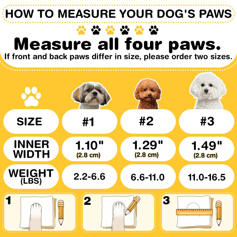 Hcpet Dog Shoes for Small Dogs, Waterproof Dog Boots & Paw Protectors for Hot Pavement Winter Snow Hiking, Anti-Slip Dog Booties for Hardwood Floor Brown Size 3 #3 (Width 1.49 inch) for 11.0-16.5 lbs - BeesActive Australia