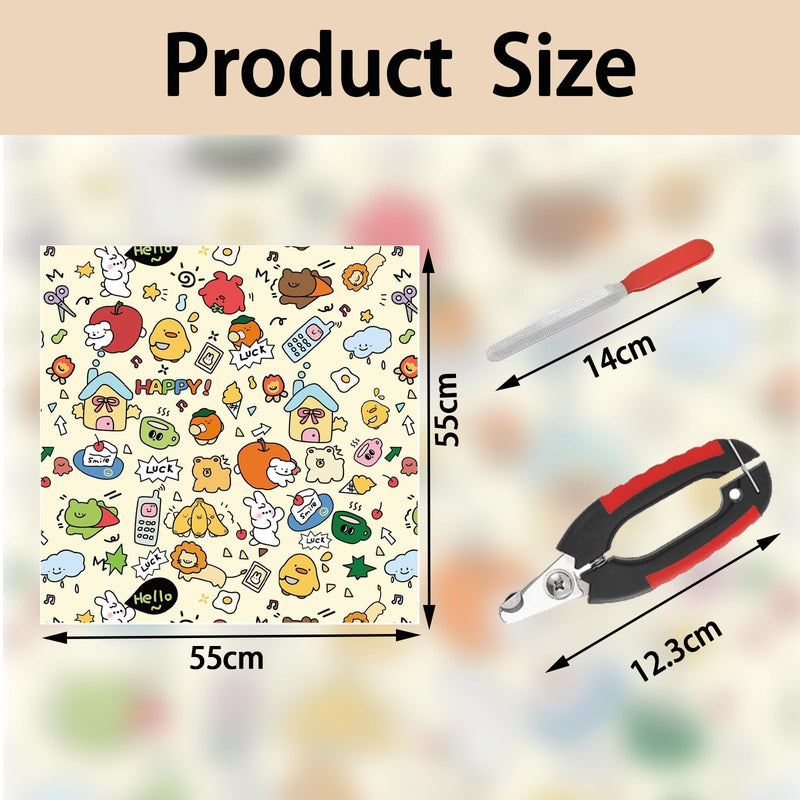 STFALI Cat Claw Scissors, Cat Claw Cutter, Claw Scissors for Dogs, for Grooming, Cat Control Mat, Self-Adhesive, Multifunctional Pet Tool, Cat Grooming Cloth (55 * 55cm) - BeesActive Australia