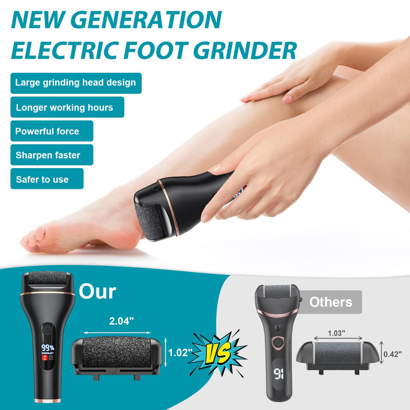 Electric Callus Remover for Feet Rechargeable Portable Electronic Foot File Pedicure Tools 16 In 1 Foot Callus Remover Kit Foot Scrubber Professional Foot Care To Remove Dead Skin Hard Skin Dry Cracks Black Electric Callus Remover +16 In1 - BeesActive Australia