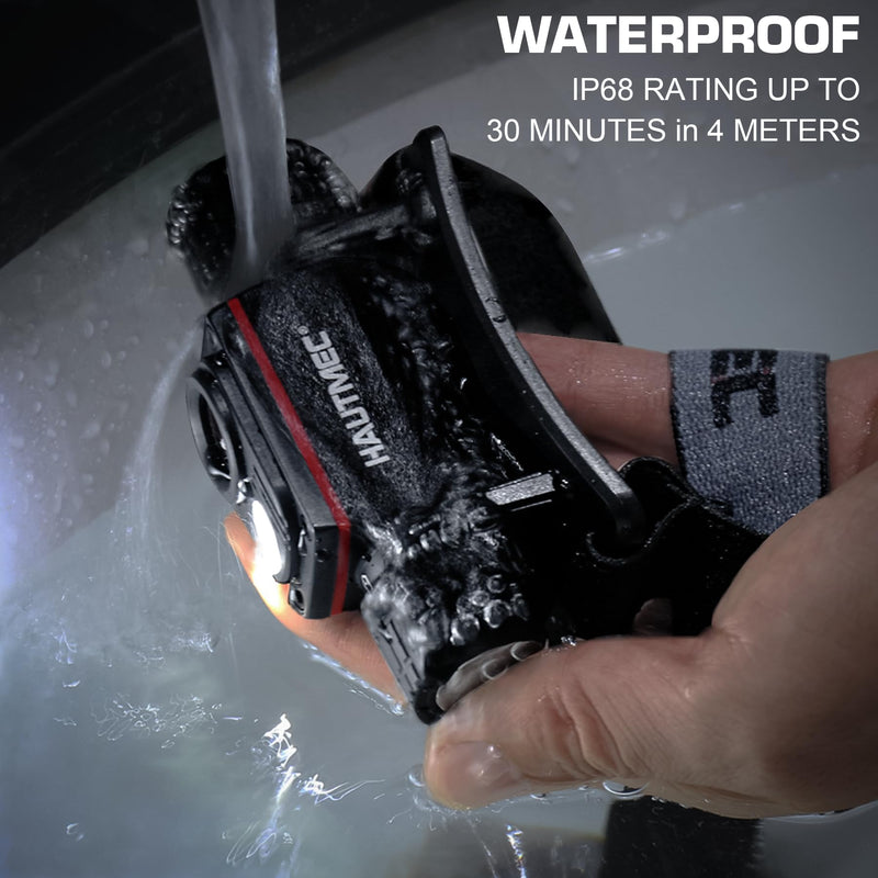 HAUTMEC Rechargeable Headlamp 1000 Lumens LED Headlights Head Lamp as Work Light or Flashlight with Spot and Flood Dual Beams in 4 Output Modes