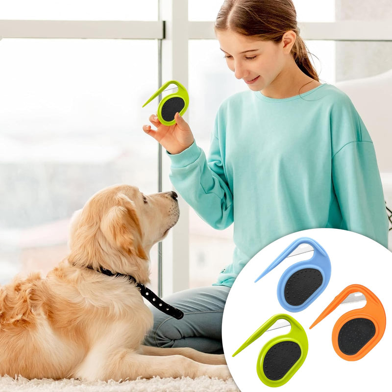 GMXJGZ 3pcs Cat Comb Knot Comb for Cats Knot Comb Hair Removal Tool Massage Comb for Cats Combs Pet Supplies Pet Supplies Portable Hair Removal Comb for Cats (Blue Green Orange) - BeesActive Australia