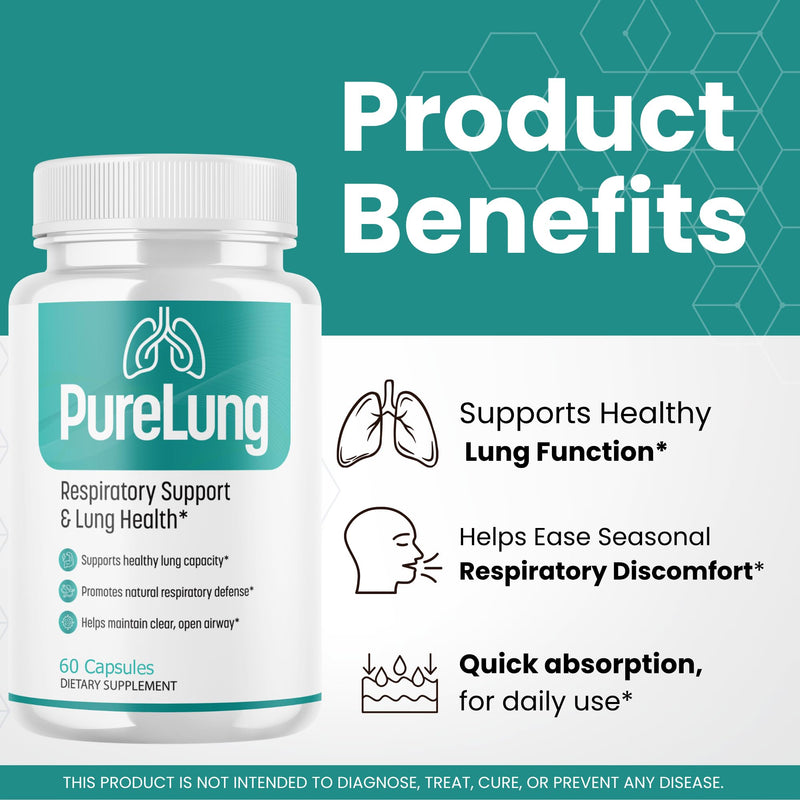 (2 Pack) PureLung Capsules - Official Pure Lung Supplement, Premium Formula, Natural Vitamins for Health & Wellness - 120 Capsules for 2 Months