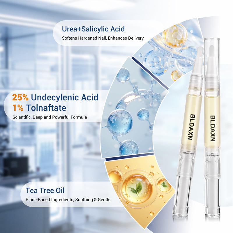 Toenail Fungus Treatment Extra Strength, Fungal Nail Treatment Pen with 25% Undecylenic Acid and 1% Tolnaftate, Maximum Strength Improves Appearance of Discolored, Brittle and Thick Nails (4 Pack) 0.09 Fl Oz (Pack of 4)