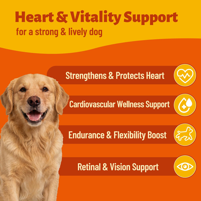 20% Taurine for Dogs with CoQ10, Vitamins & L-Carnitine - Vet-Formulated Taurine Supplement for Dogs for Heart Health & Vitality, Fish Oil Added for Skin & Coat, 7.76oz