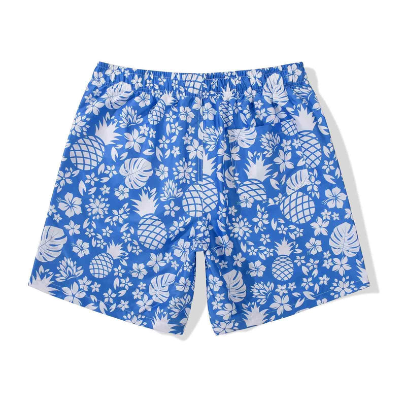 SUNDAY ROSE Mens Swim Trunks with Mesh Lining Quick Dry Swim Shorts Bathing Suit for Men Blue White/ Blue/ Beige Pineapple Small - BeesActive Australia