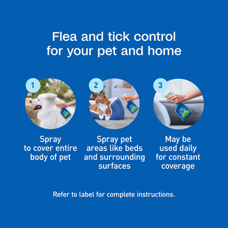 ADAMS Botanicals Flea & Tick Pet & Home Spray, Flea Spray for Dogs, Cats, Puppies, & Kittens, Indoor Home Treatment, Kills Fleas & Ticks on Pet Bedding and Furniture, 16 oz Pet + Home Spray 16 Ounces