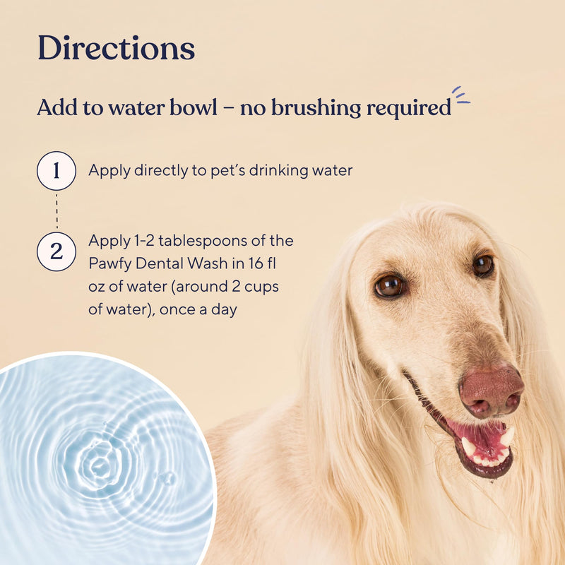 Pawfy Dog Breath Freshener with Specialized Dental Care Formula | Dog Teeth Cleaning & Mouthwash | Helps Freshen Dogs Breath with Easy Water Additive | Supports Plaque and Tartar Control - BeesActive Australia